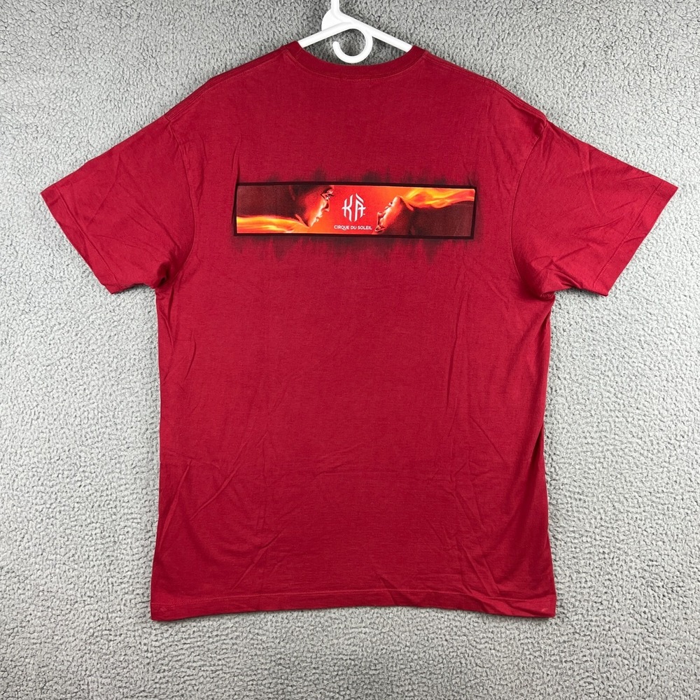 VTG MGM Grand Cirque Du Soleil KA T Shirt Size XL Red Double Sided Graphic Print